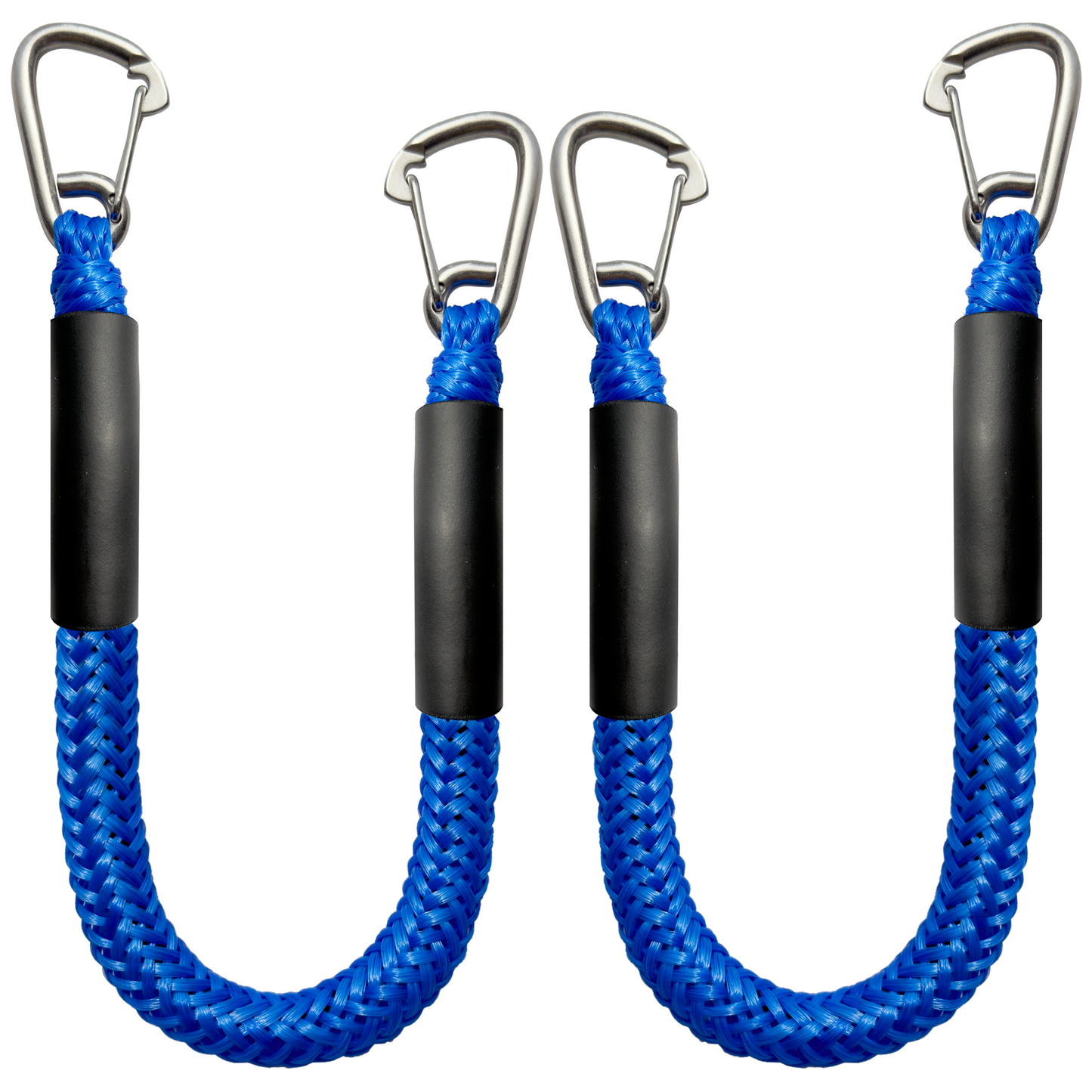 Bungee Dock Line Double Clips Heavy Duty 316 Stainless Steel Clips Boat Ropes Mooring Rope for for Boats PWC, Built in Snubber, Kayak,Watercraft,SeaDoo,Jet Ski, Pontoon, Canoe, Power Boat 2-Pack(Blue,4FT)